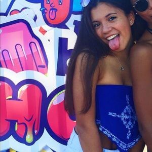 Blue bandeau crop top